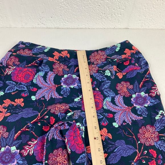 Soft Surroundings Pants Spring Vibrant Floral Print Pull On Zip Ankle S Small - Picture 7 of 13